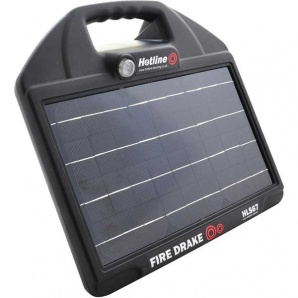 Hotline FireDrake 34 Solar Electric Fence Energiser - make life easy - up to 3km - with FREE Earth Stake